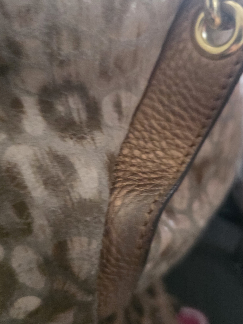 b. makowsky Beige and Brown Leopard-Print Hobo Bag with Gold Accents - Picture 7 of 7